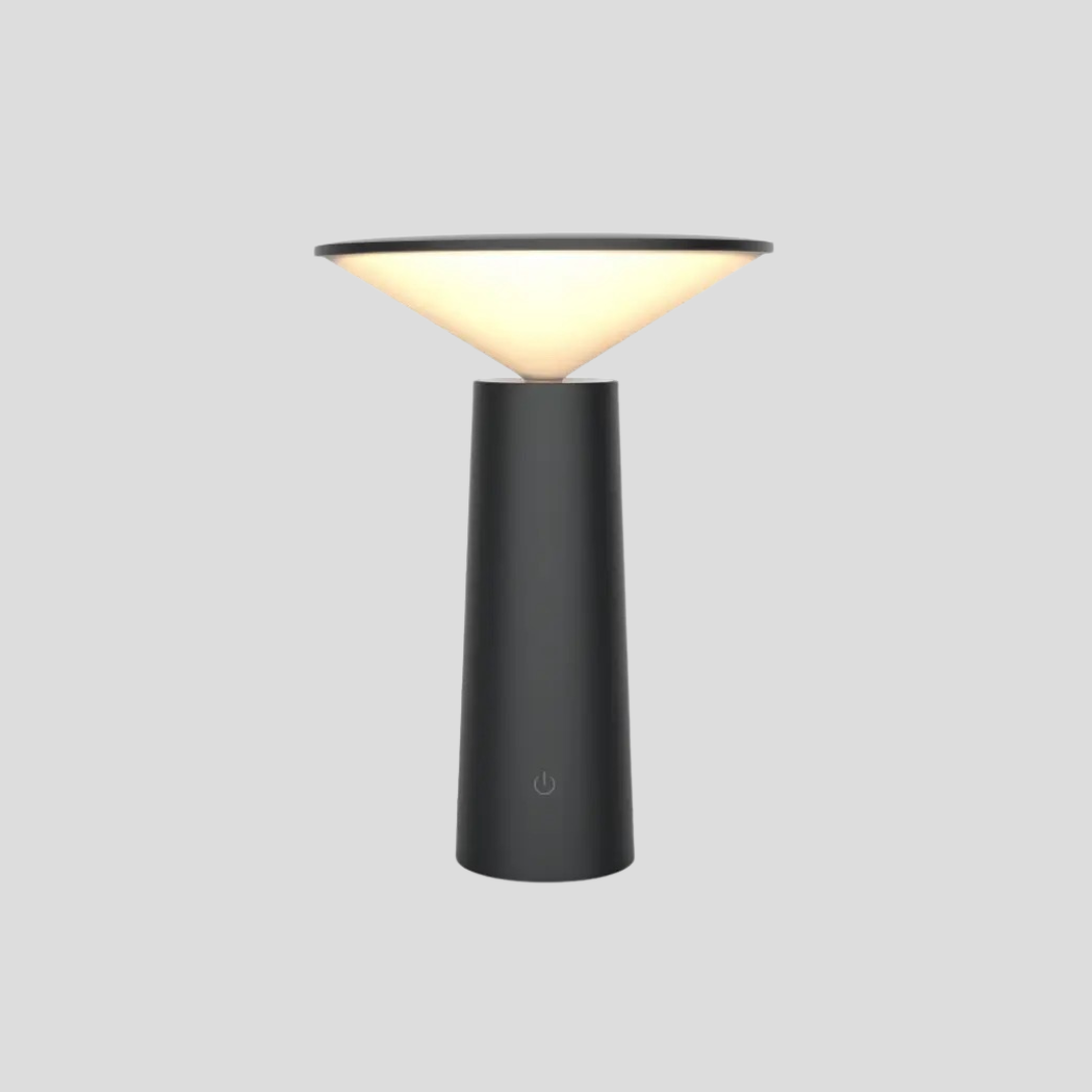 Nordic LED lamp in white and black showing modern minimalist design, perfect gifts for men and bedroom desk lighting