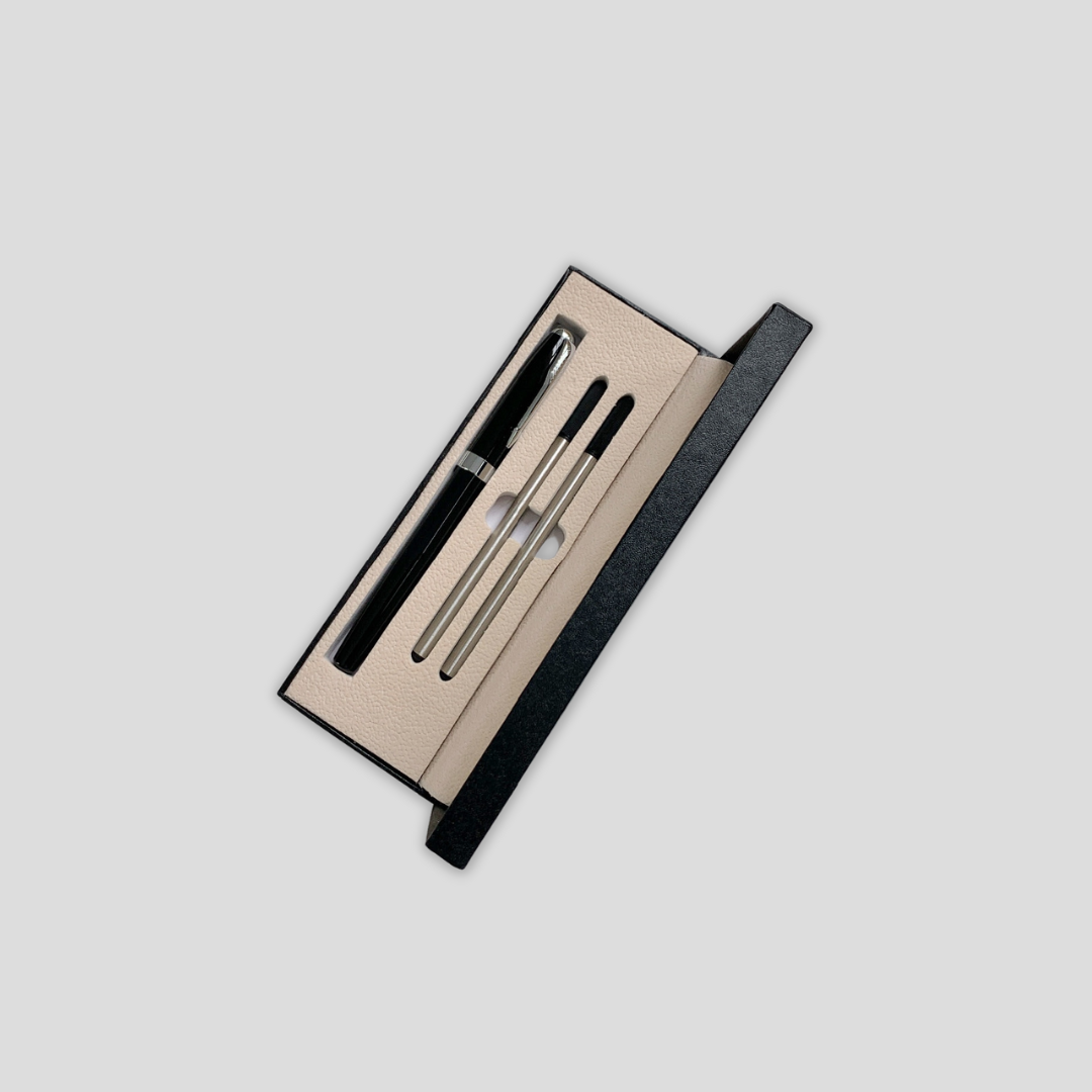 Premium black pen with protective case and refill, perfect gifts for men and business professionals