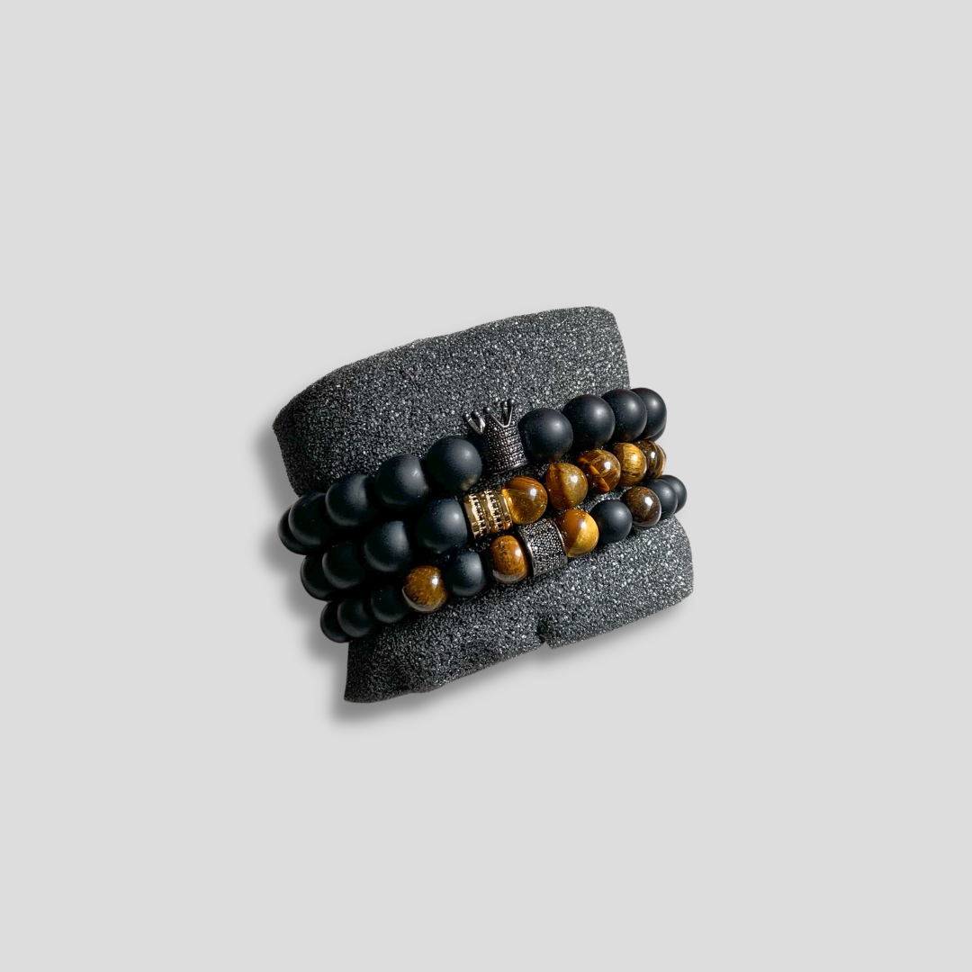 African King Bracelet in black with bold cultural design, perfect gifts for men and boyfriends